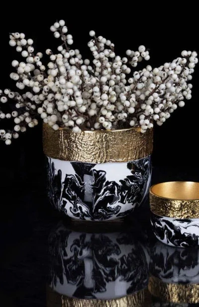 Lunares Bianco Nero Cache Pots In White