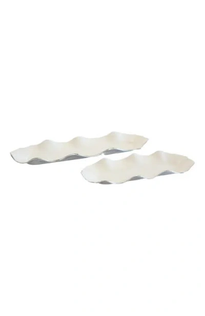 Lunares Ruffled Oyster Long Tray In Gold