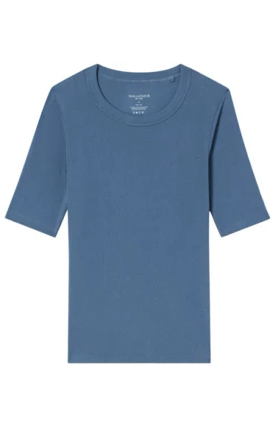 M.m.lafleur M. M.lafleur Chana Fitted Organic Ribbed Pima Cotton T-shirt In Blue