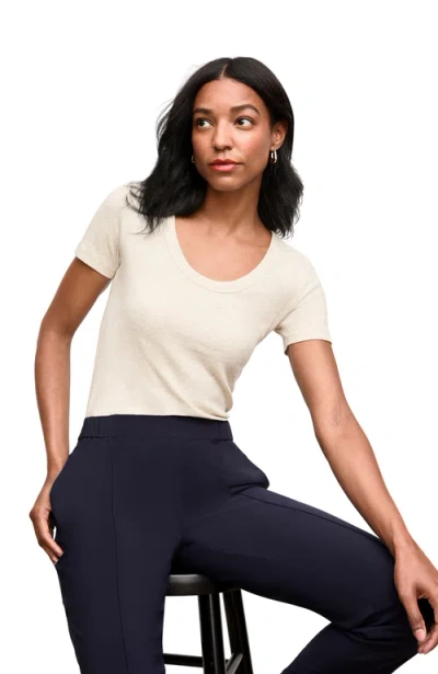 M.m.lafleur M. M.lafleur Avi Scoopneck Organic Ribbed Pima Cotton T-shirt In Neutral