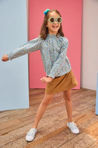 Bisby Kids' Floral Tory Top In Blue