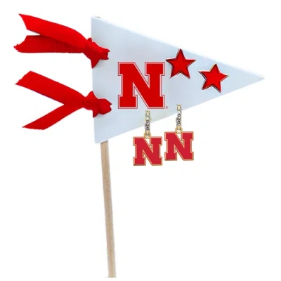 Color Shout Arizona State University Pennant Pair Earring Set In Gold