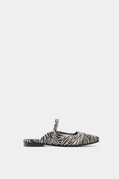 Dante Leather Ballerinas Mara Zebra In Black