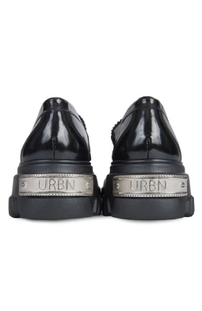 Urbnkicks Plain Loafer Leather Shoes In Black