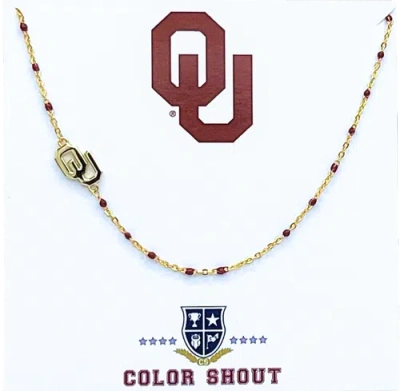 Color Shout University Of Oklahoma Side Necklace In Gold