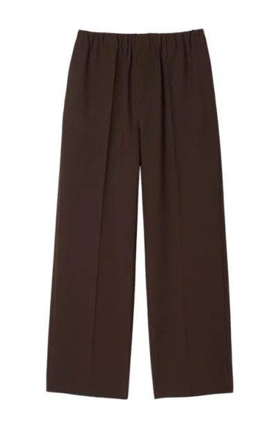 Sandro Wide Leg Trousers In Brown