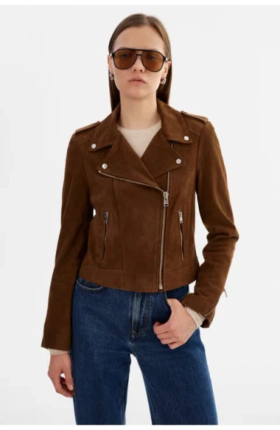 Lamarque Donna S | Suede Biker Jacket In Brown