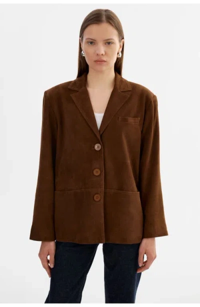 Lamarque Tori | Suede Blazer Jacket In Brown