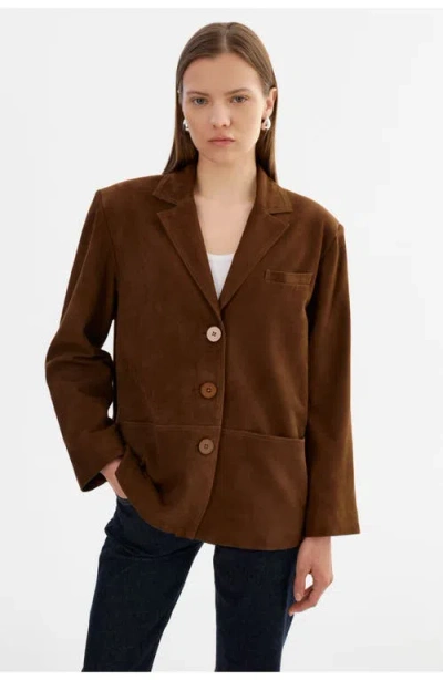 Lamarque Tori | Suede Blazer Jacket In Brown
