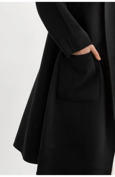 Lamarque Thara | Shawl Collar Wool Coat In Black