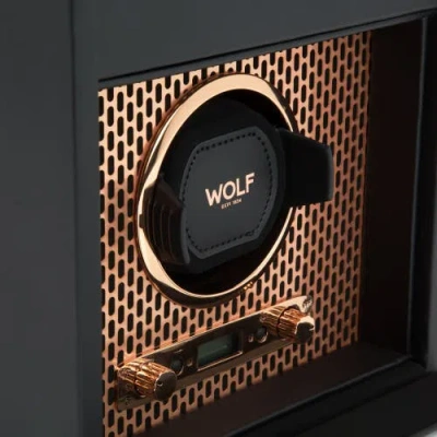 Wolf Axis Single Watch Winder With Storage In Gold