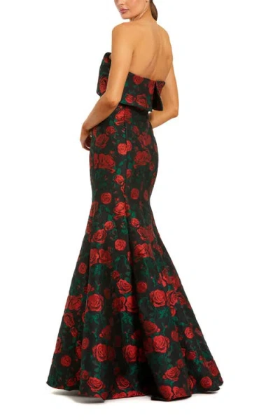 Mac Duggal 27679 Floral Long Mermaid Formal Evening Gown In Brown