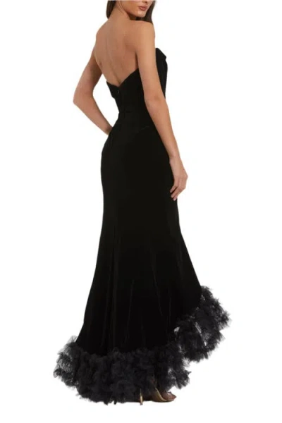 Mac Duggal 68697 Long Slit Formal Mermaid Prom Ruffle Dress In Black
