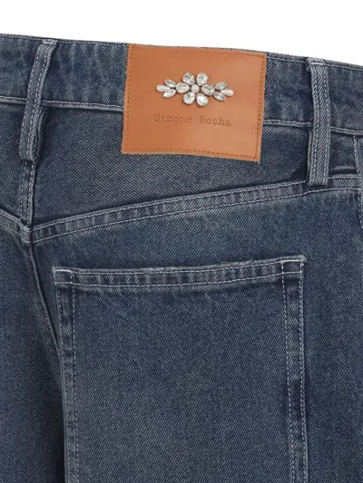 仿旧束口棉牛仔裤