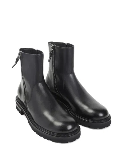 Giorgio Armani Ankle-length Monobloc Rubber Outsole Boots In Black