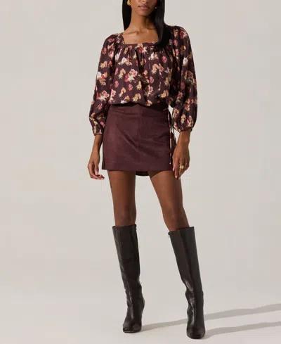 Astr Women's Laudine Mid-thigh Skirt In Burgundy