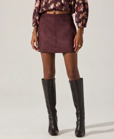 Astr Women's Laudine Mid-thigh Skirt In Burgundy