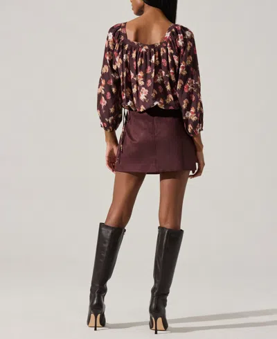 Astr Women's Laudine Mid-thigh Skirt In Burgundy