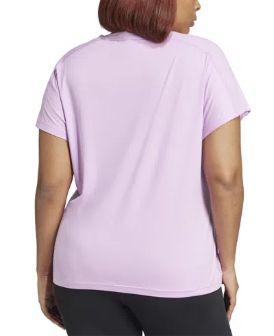 Adidas Originals Plus Size Train Essentials V-neck Short-sleeve Tee In Pink