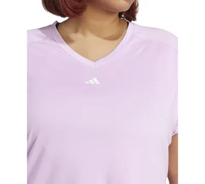 Adidas Originals Plus Size Train Essentials V-neck Short-sleeve Tee In Pink