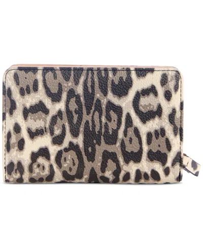 Guess Tinsley Leopard Print French Wallet In Multi