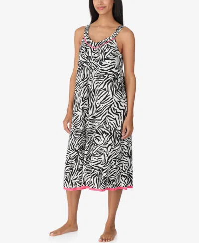 Ellen Tracy Midi Nightgown In Black