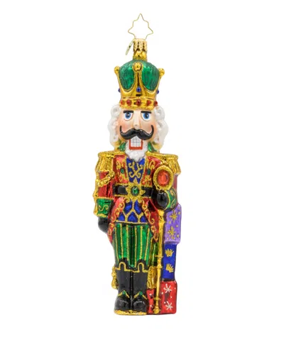 Christopher Radko Yuletide Sentinel Nutcracker Glass Ornament In Multi