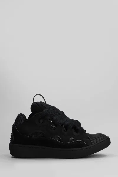 Lanvin Curb Suede Sneakers Black Color In Black