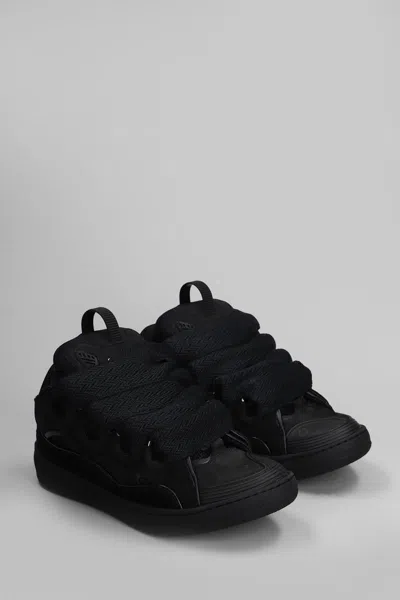 Lanvin Curb Suede Sneakers Black Color In Black