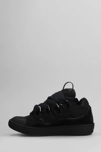 Lanvin Curb Suede Sneakers Black Color In Black