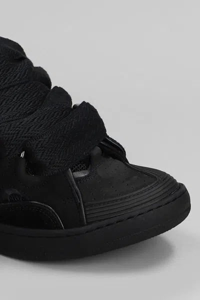 Lanvin Curb Suede Sneakers Black Color In Black