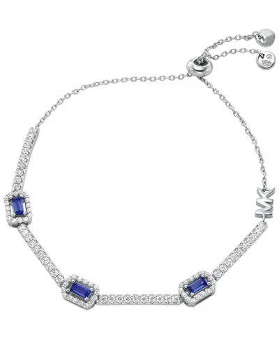 Michael Kors Precious Metal-plated Sterling Silver Pavé Halo Slider Bracelet In Metallic