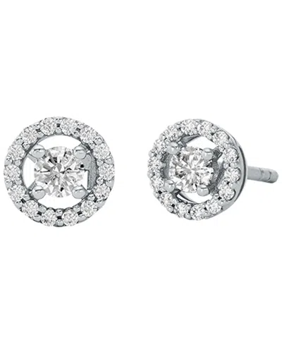 Michael Kors Precious Metal-plated Sterling Silver Pavé Halo Stud Earrings In Metallic