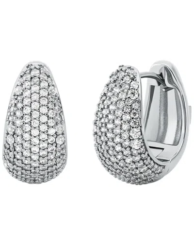 Michael Kors Precious Metal-plated Brass Pavé Teardrop Huggie Earrings In Metallic