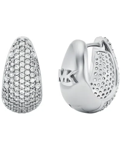 Michael Kors Precious Metal-plated Brass Pavé Teardrop Huggie Earrings In Metallic