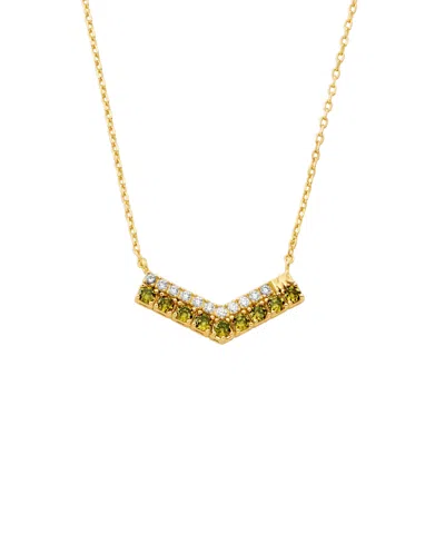 Michael Kors Two-tone Pavé Chevron Necklace In Gold