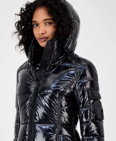 S13 Gloss Mulberry Coat In Black