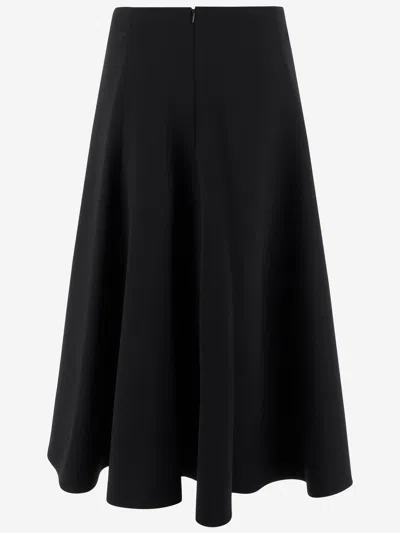 Jacquemus Triangle Midi Skirt Flared Hem In Black