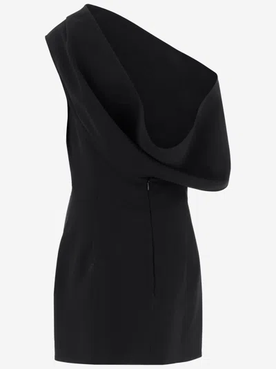 Jacquemus One Shoulder Mini Dress With Asymmetric Neckline In Black