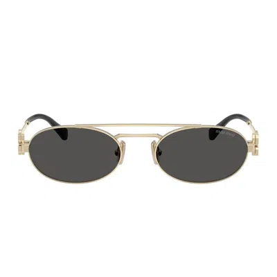 Miu Miu Miumiu 0mu 54zs Miu Logo Zvn08z Oro Sunglasses In Gold