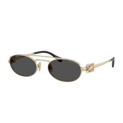 Miu Miu Miumiu 0mu 54zs Miu Logo Zvn08z Oro Sunglasses In Gold