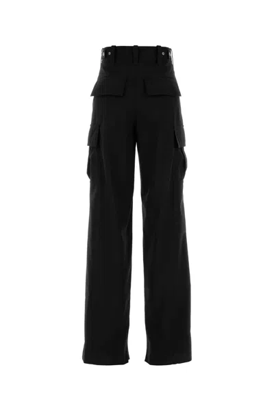 Bottega Veneta High Waist Cargo Trousers Featuring Pockets In Black