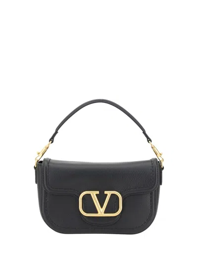 Valentino Textured Shoulder Bag Adjustable Strap In Black