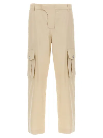 Balmain Cargo Cotton Pants Pockets In Neutral