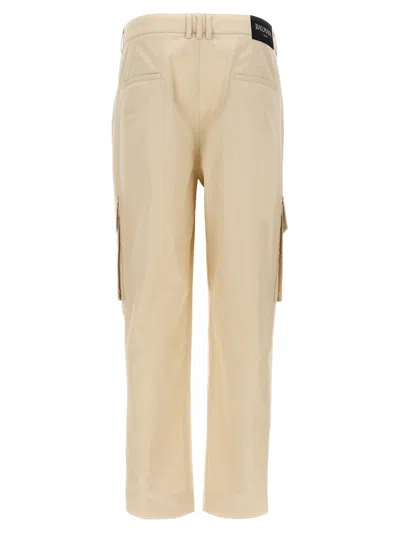 Balmain Cargo Cotton Pants Pockets In Neutral