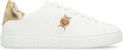 Versace Sneakers With Greek Key Motif In White