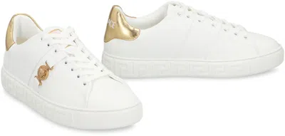 Versace Sneakers With Greek Key Motif In White