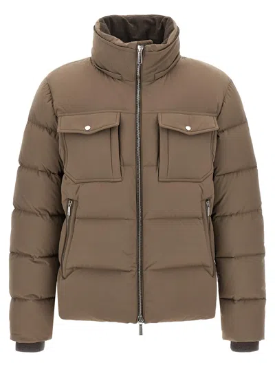 Moorer Cappuccino Nylon Blend Alarick Down Jacket In Brown