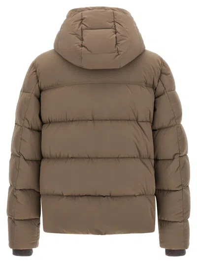 Moorer Cappuccino Nylon Blend Alarick Down Jacket In Brown