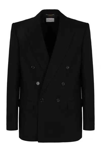 Saint Laurent Jackets And Vests In Black
